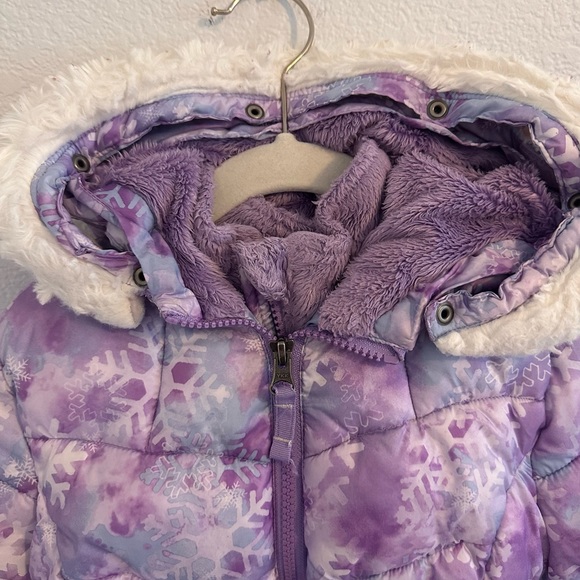Snozu Double Zip Puffer Jacket, Purple Snowflake ❄️ Color. Size Toddler … - Picture 6 of 16